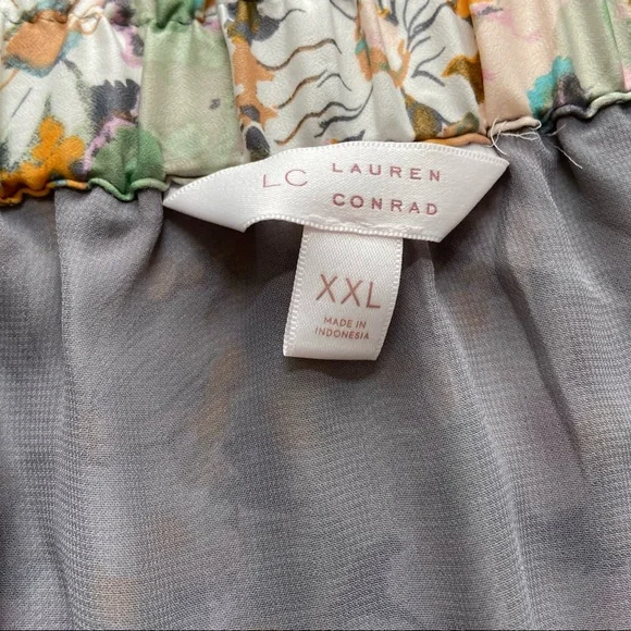 LC Lauren Conrad Daisy Floral Print Ruffle Mini Skirt Y2K Size XXL - Picture 7 of 8